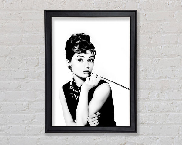 Audrey Hepburn Cigarette Framed Print