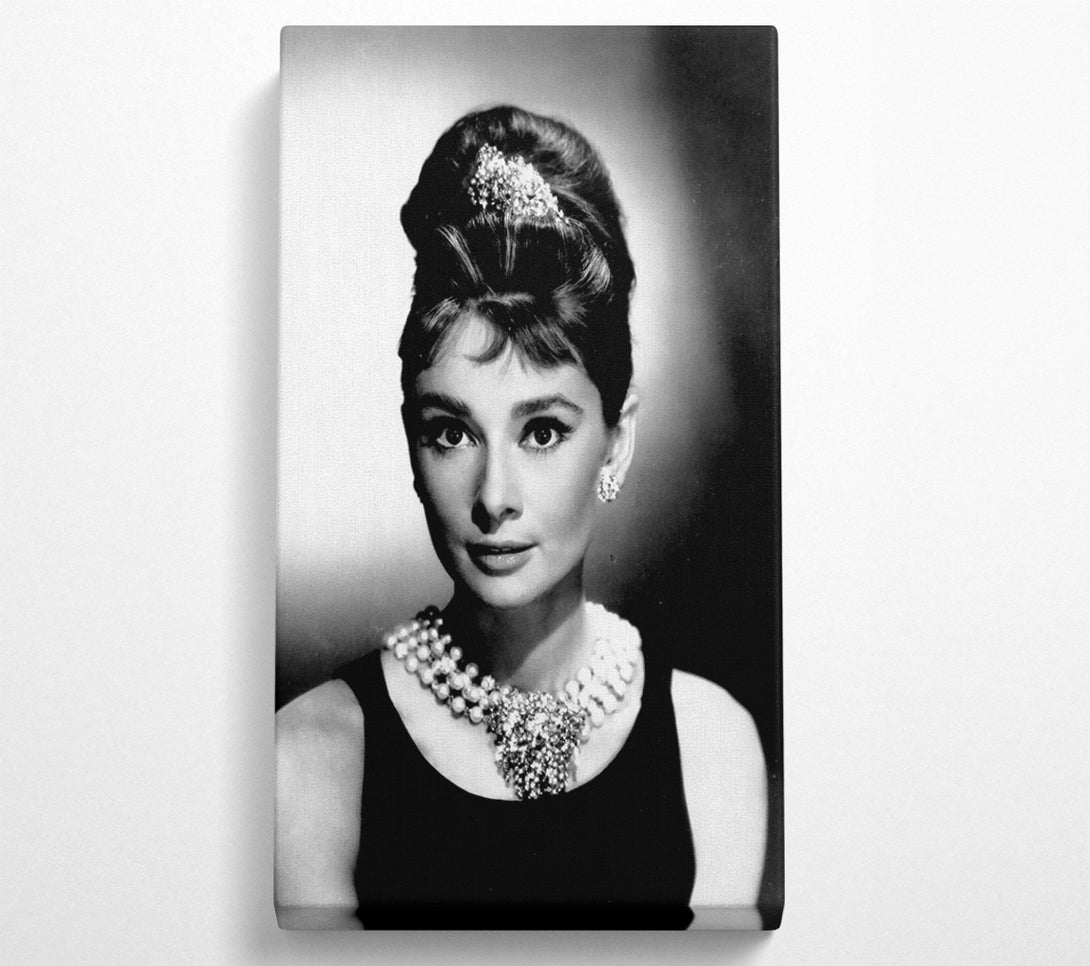  A Canvas Print of Audrey Hepburn Diamonds And Pearls Canvas Wall Art