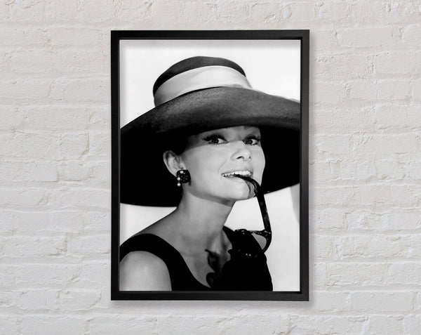 Audrey Hepburn Hat Framed Print