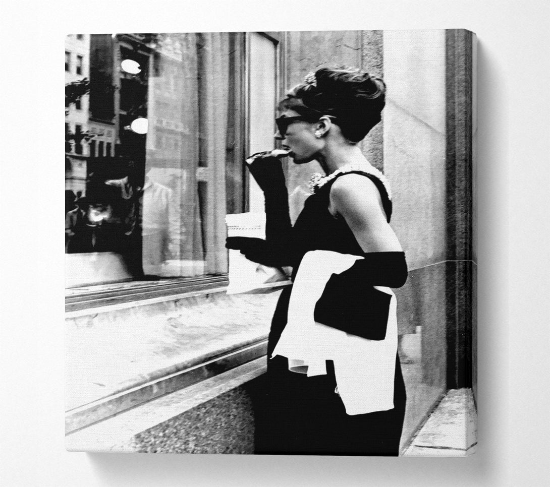  A Canvas Print of Audrey Hepburn Window Shopping Canvas Art