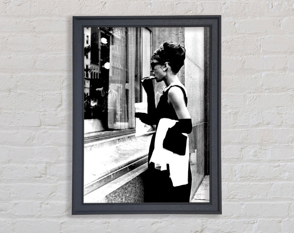 Audrey Hepburn Window Shopping Framed Print