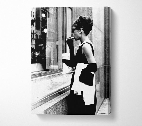  A Canvas Print of Audrey Hepburn Window Shopping Canvas Art