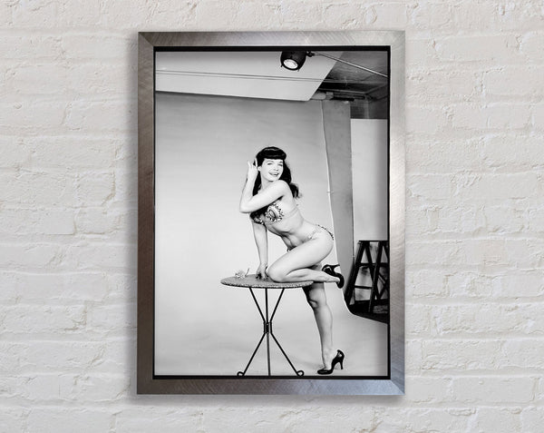 Bettie Page Swimsuit Framed Print