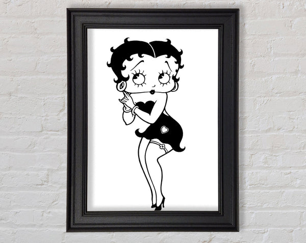 Betty Boop Love Heart Framed Print