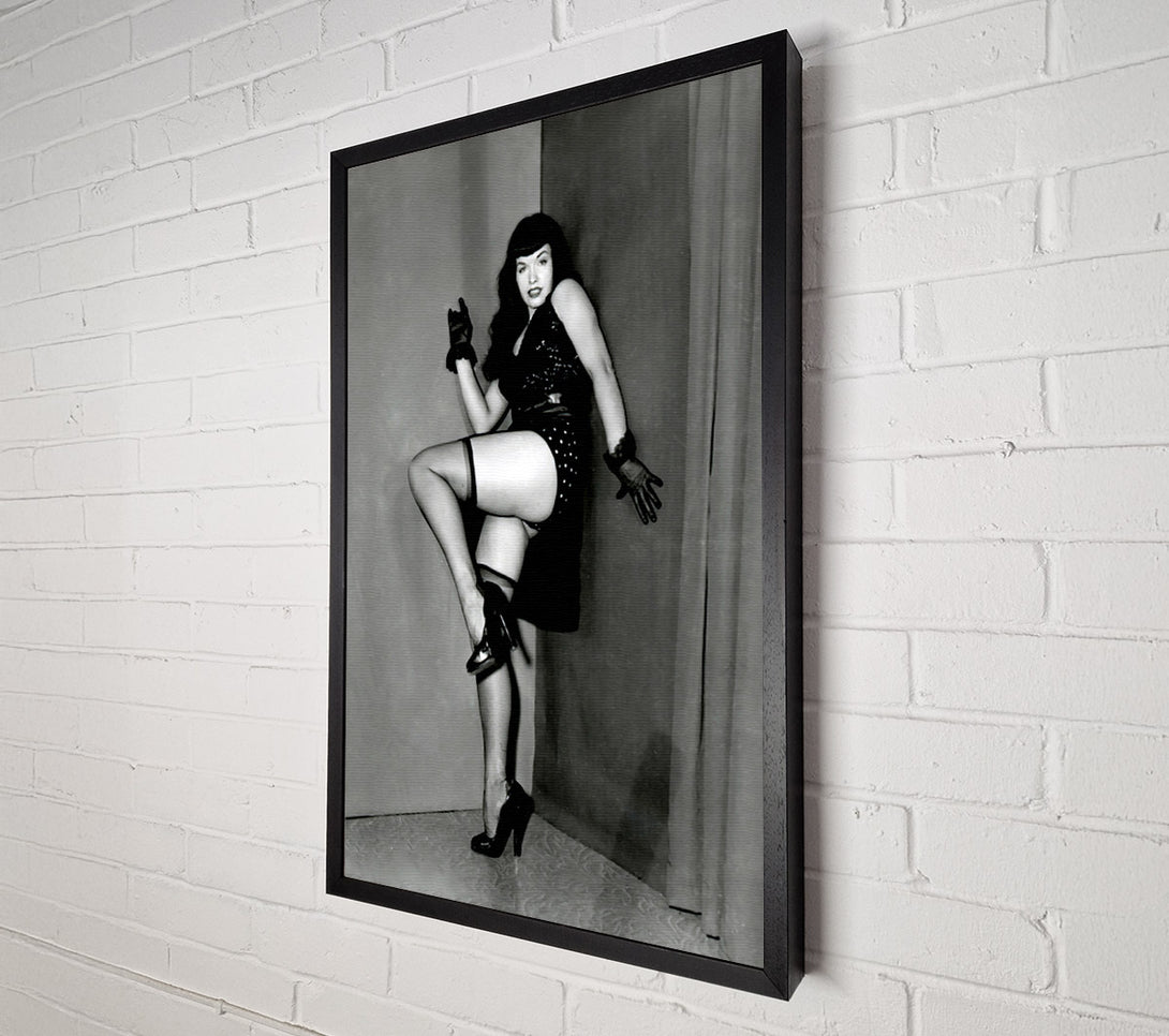 A Canvas Print of Betty Page Cornered Canvas Print