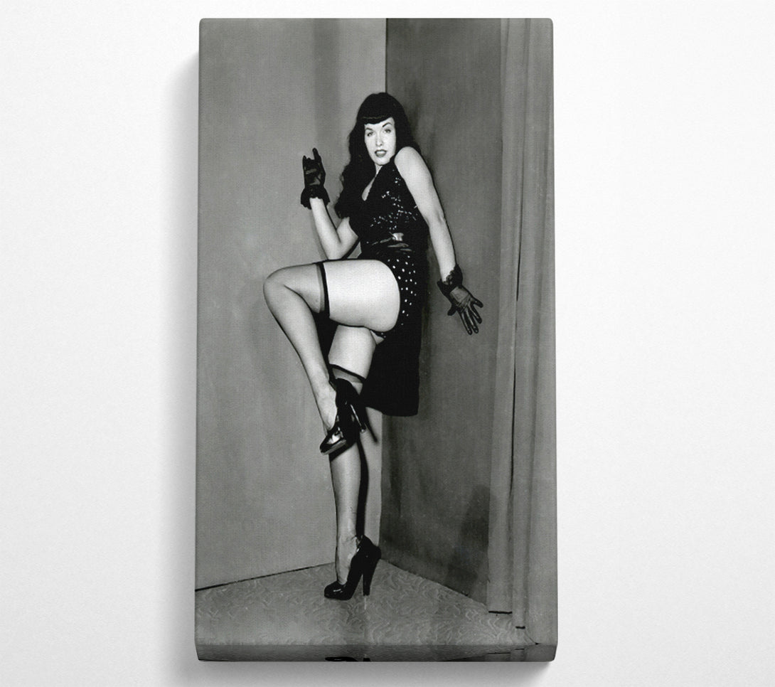  A Canvas Print of Betty Page Cornered Canvas Print