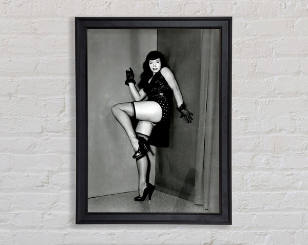 Betty Page Cornered Framed Print