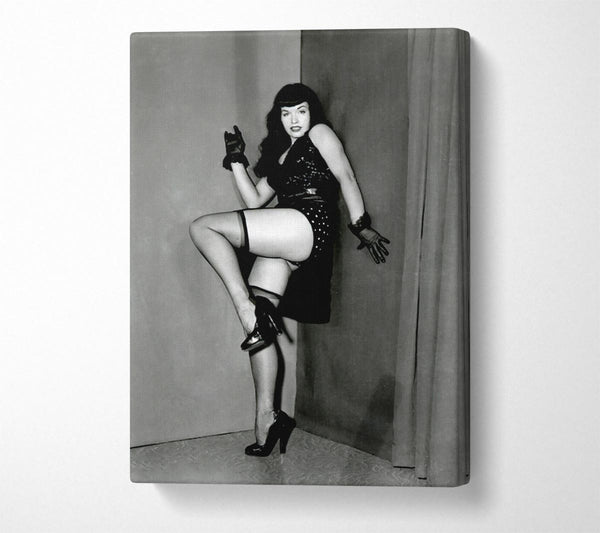  A Canvas Print of Betty Page Cornered Canvas Print