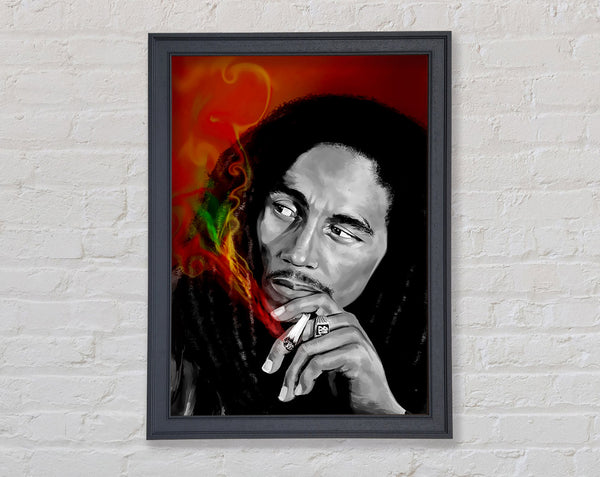 Bob Marley Smoke Framed Print