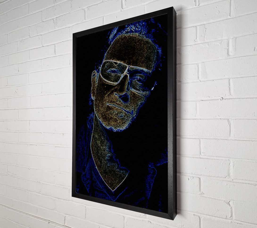  A Canvas Print of Bono Black Canvas Art