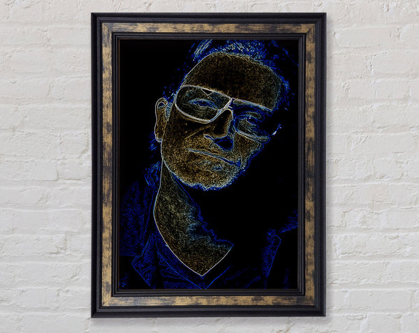 Bono Black Framed Print