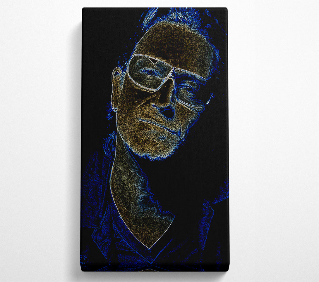  A Canvas Print of Bono Black Canvas Art