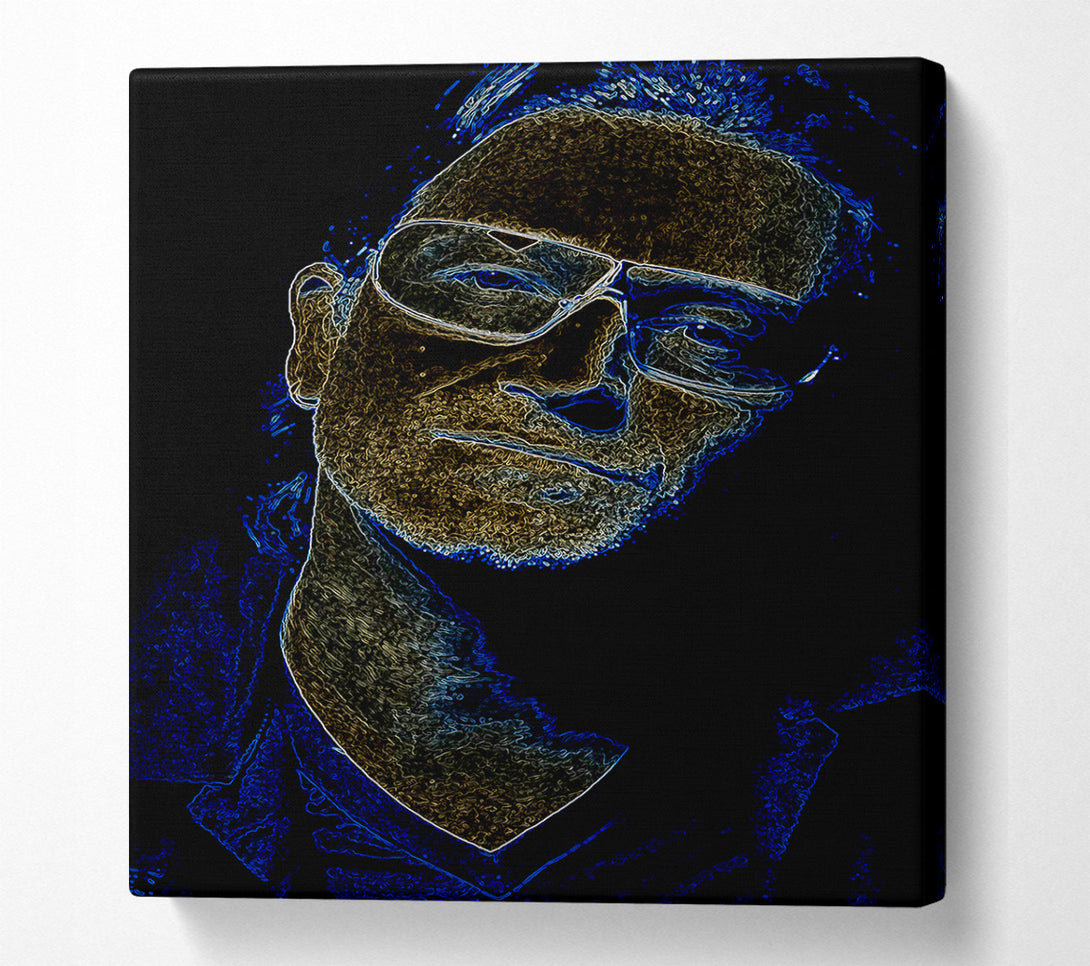  A Canvas Print of Bono Black Canvas Art