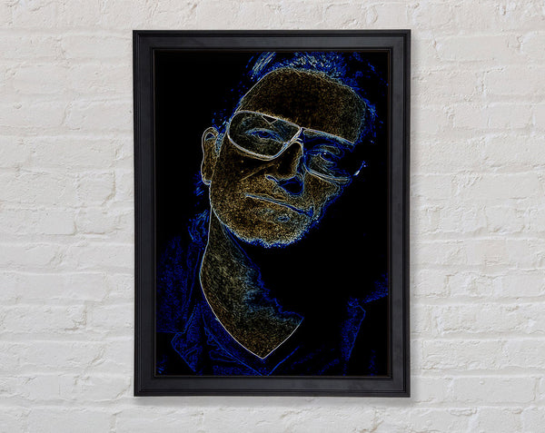 Bono Black Framed Print