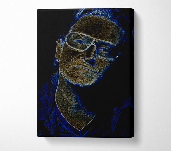  A Canvas Print of Bono Black Canvas Art