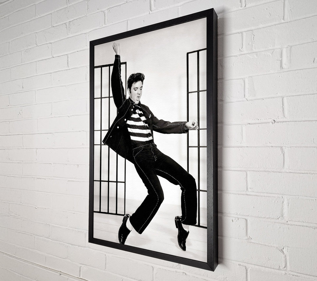  A Canvas Print of Elvis Jail House Rock B n W Canvas Wall Art