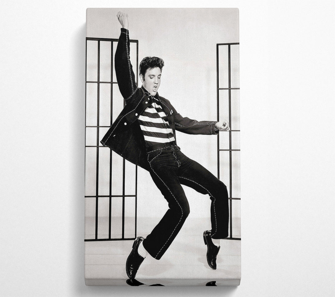  A Canvas Print of Elvis Jail House Rock B n W Canvas Wall Art