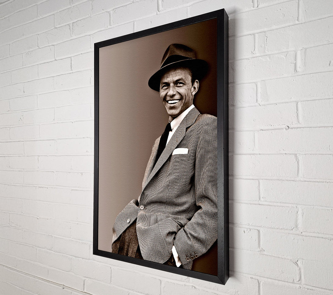  A Canvas Print of Frank Sinatra Sepia Canvas Print
