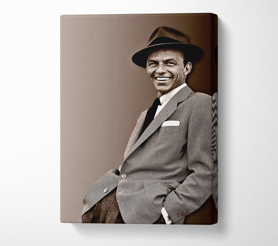  A Canvas Print of Frank Sinatra Sepia Canvas Print