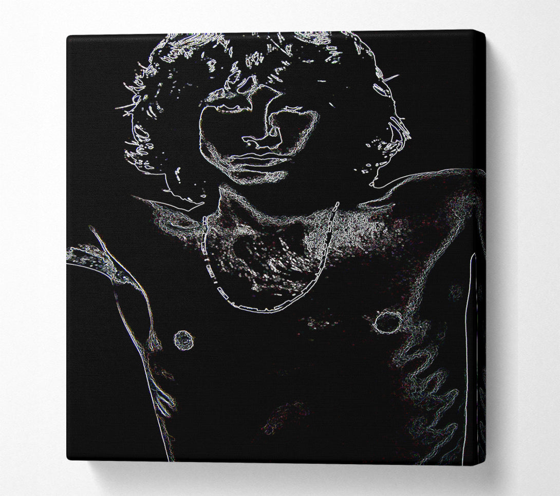 A Canvas Print of Jim Morrison Black Canvas Wall Art