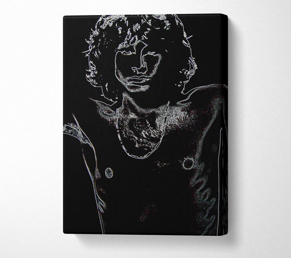  A Canvas Print of Jim Morrison Black Canvas Wall Art
