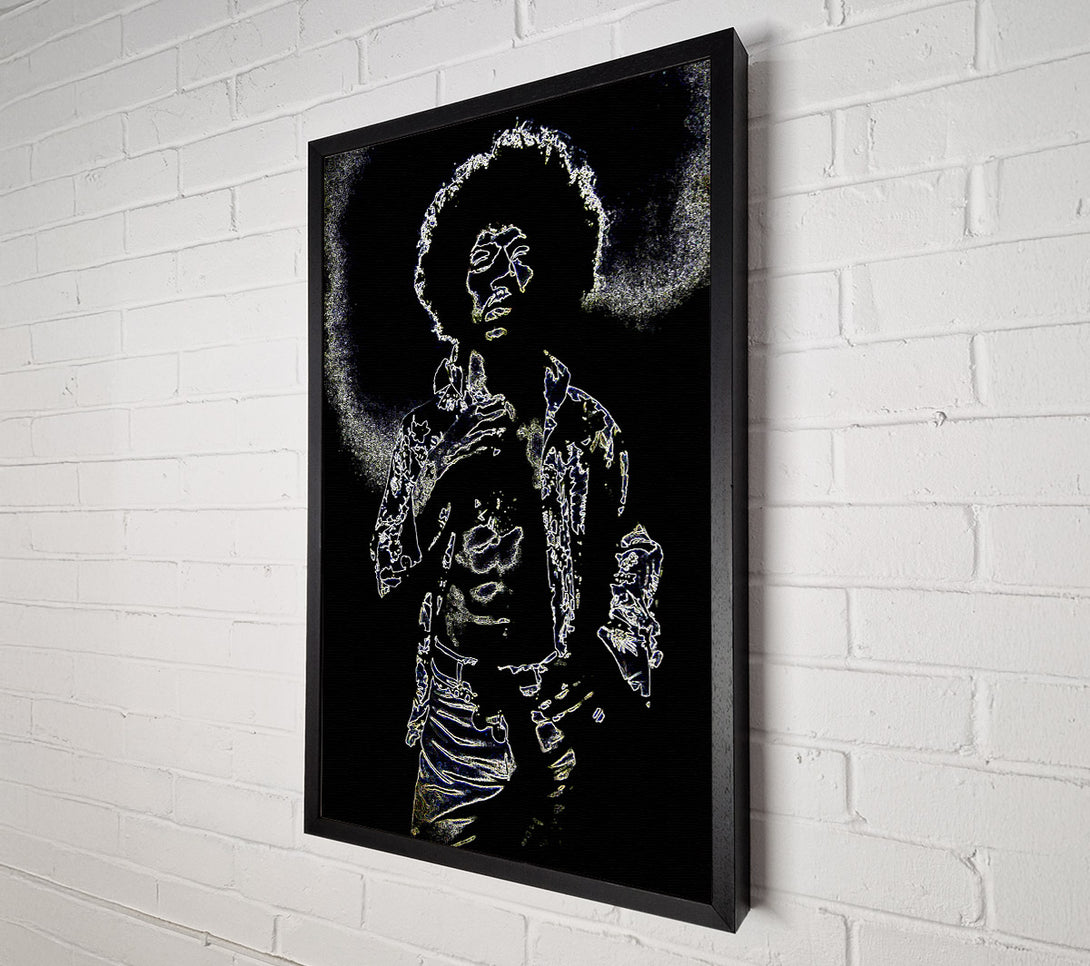  A Canvas Print of Jimi Hendrix Black Canvas Wall Art