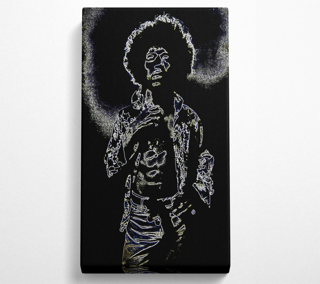  A Canvas Print of Jimi Hendrix Black Canvas Wall Art