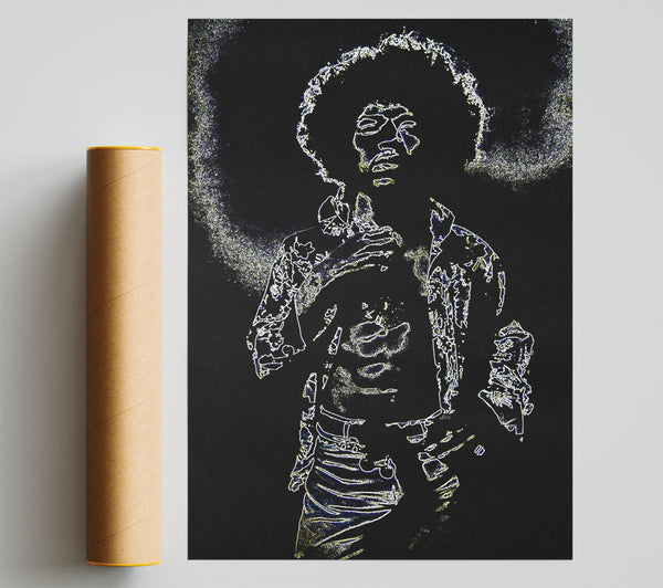 Jimi Hendrix Black Poster