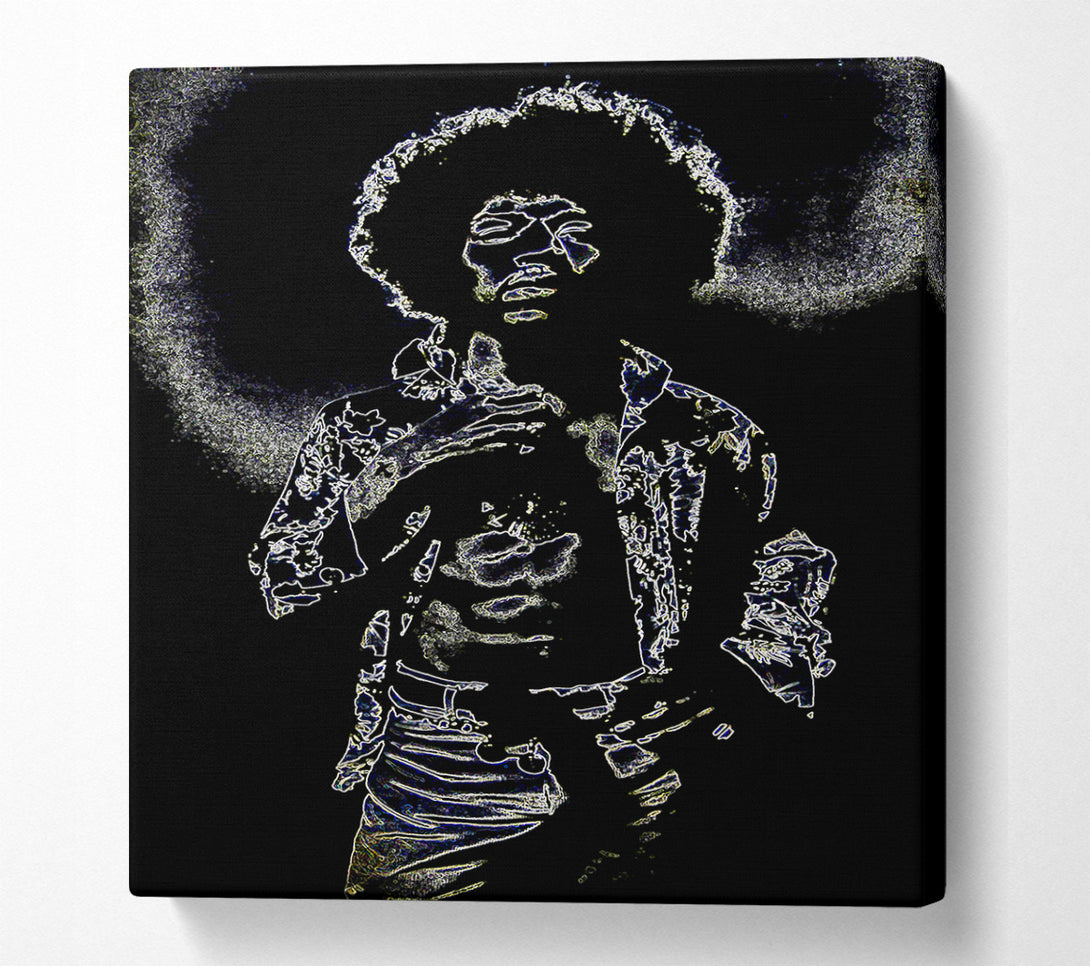  A Canvas Print of Jimi Hendrix Black Canvas Wall Art