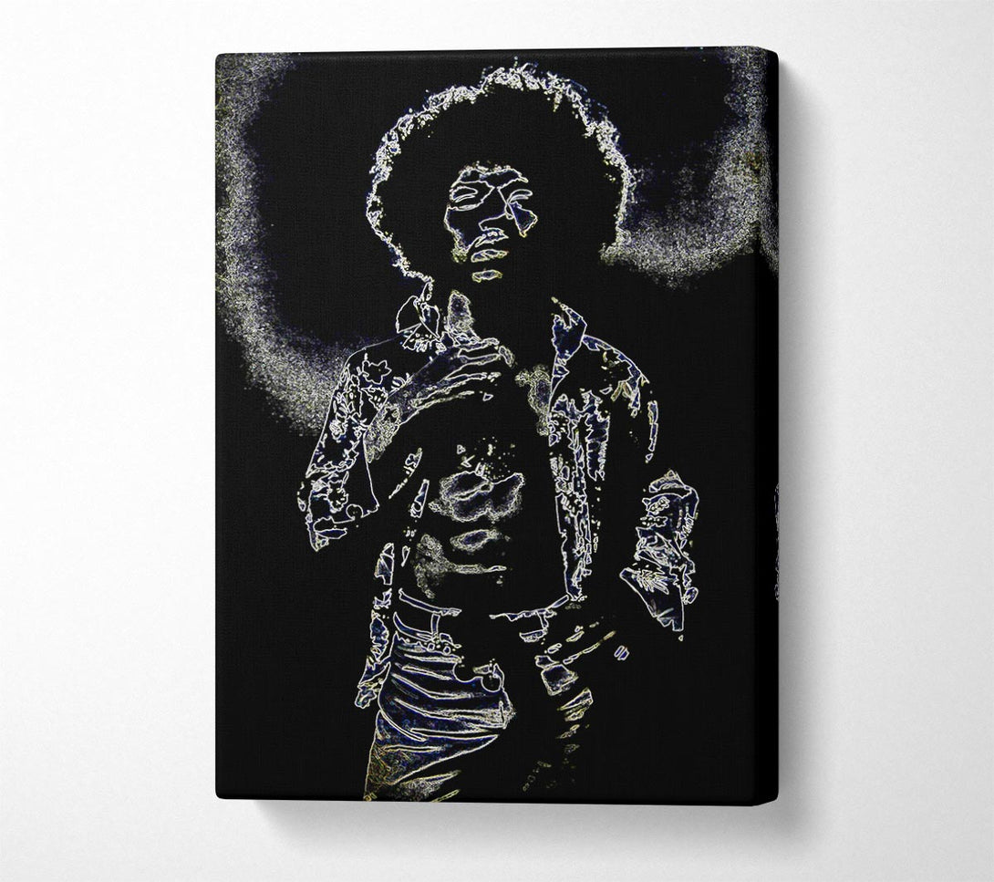  A Canvas Print of Jimi Hendrix Black Canvas Wall Art