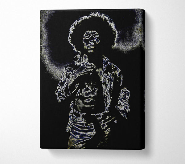  A Canvas Print of Jimi Hendrix Black Canvas Wall Art