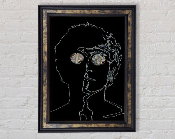 John Lennon Black Framed Print