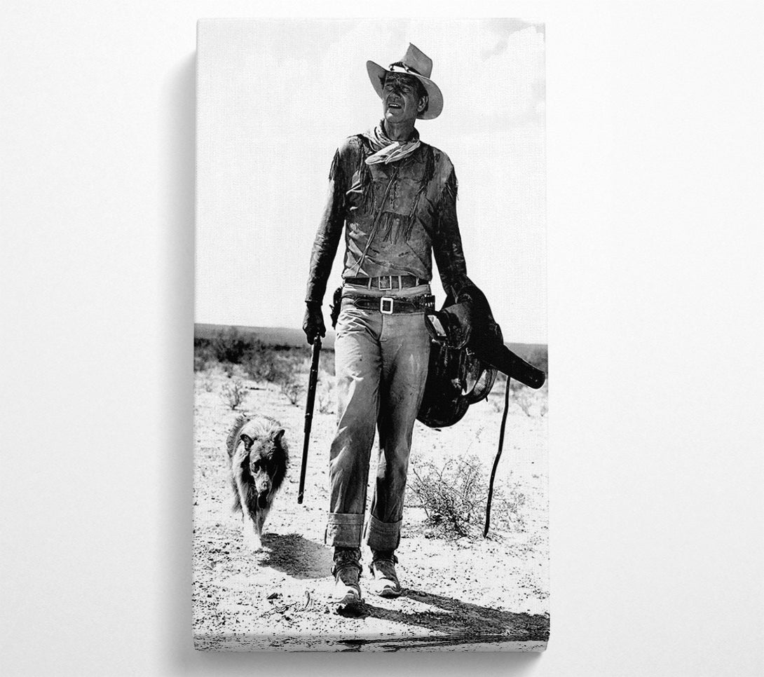  A Canvas Print of John Wayne With Dog Canvas Print