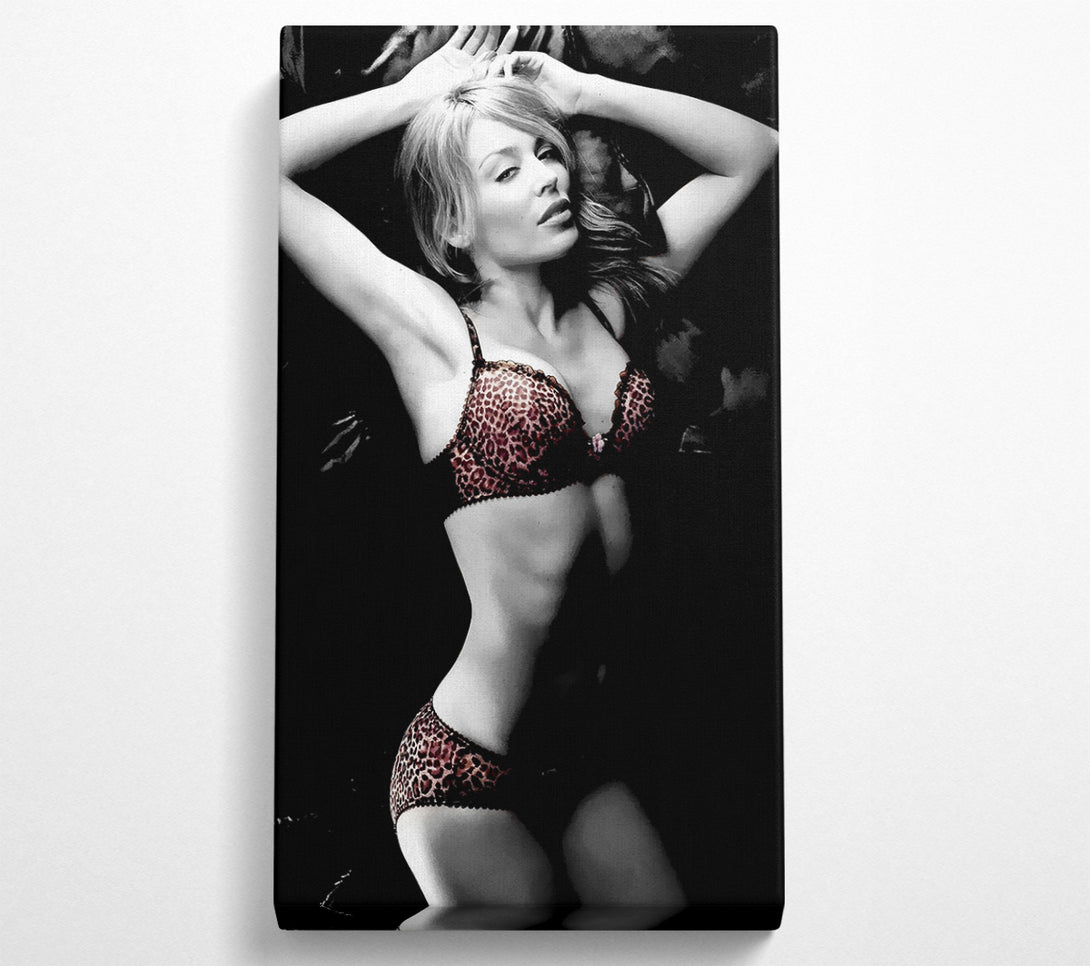  A Canvas Print of Kylie Minogue Lingerie Colour B n W Canvas Wall Art
