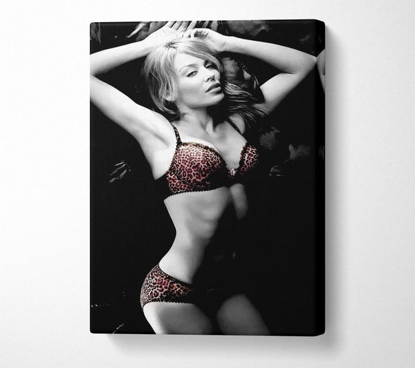  A Canvas Print of Kylie Minogue Lingerie Colour B n W Canvas Wall Art