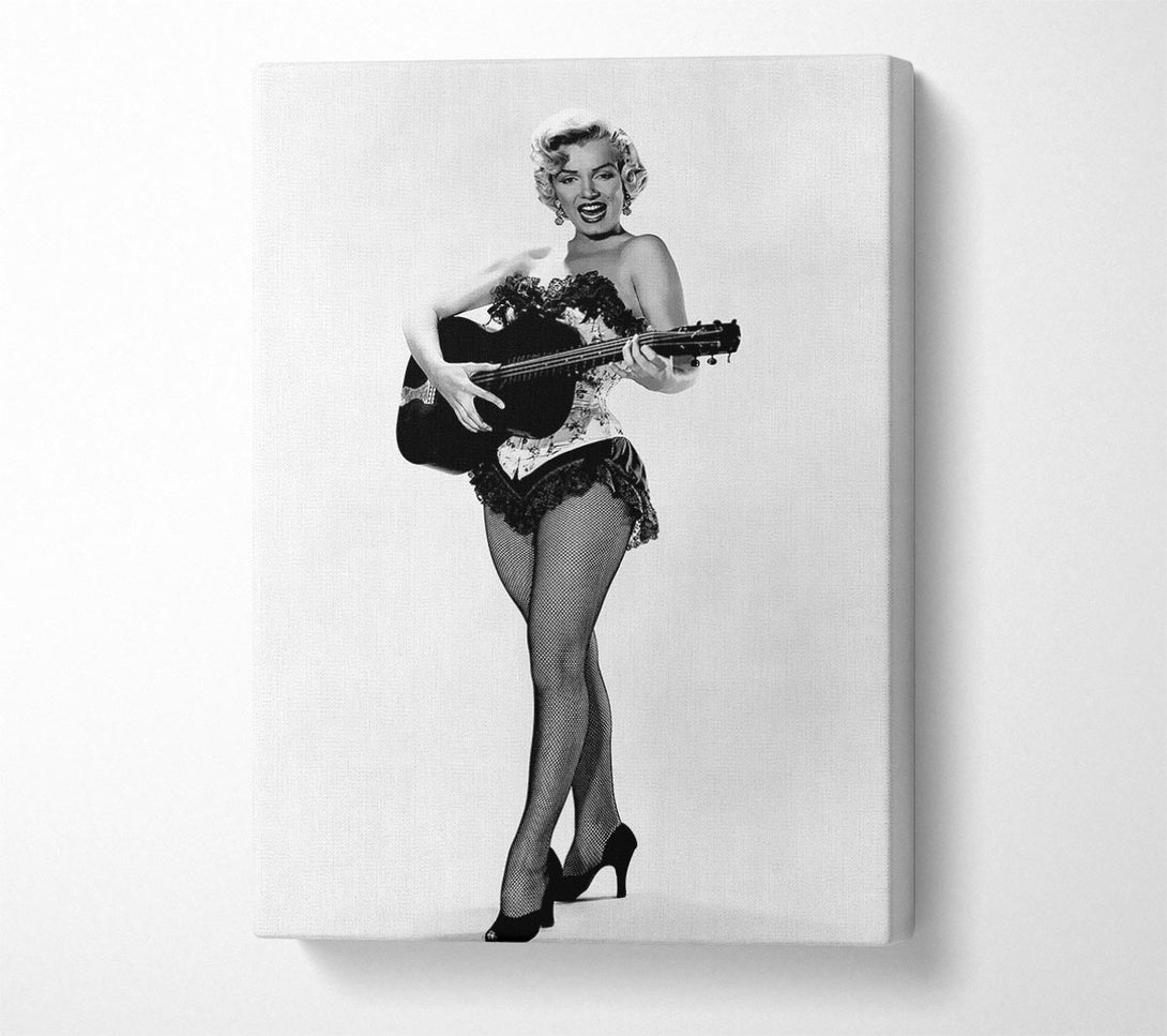  A Canvas Print of Marilyn Monroe Playing Guitar Canvas Wall Art