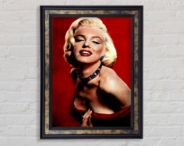 Marilyn Monroe Red Dress Framed Print