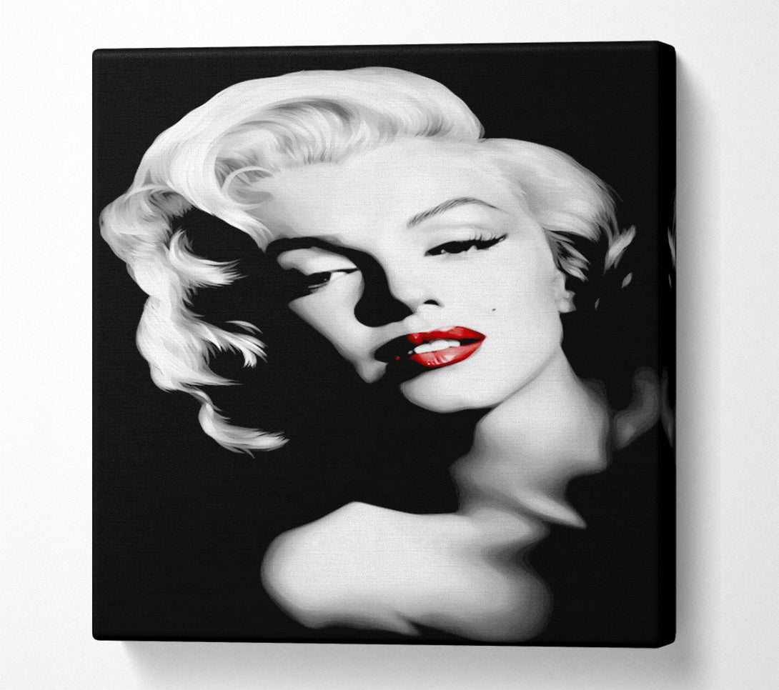  A Canvas Print of Marilyn Monroe Red Lips Portrait Canvas Art