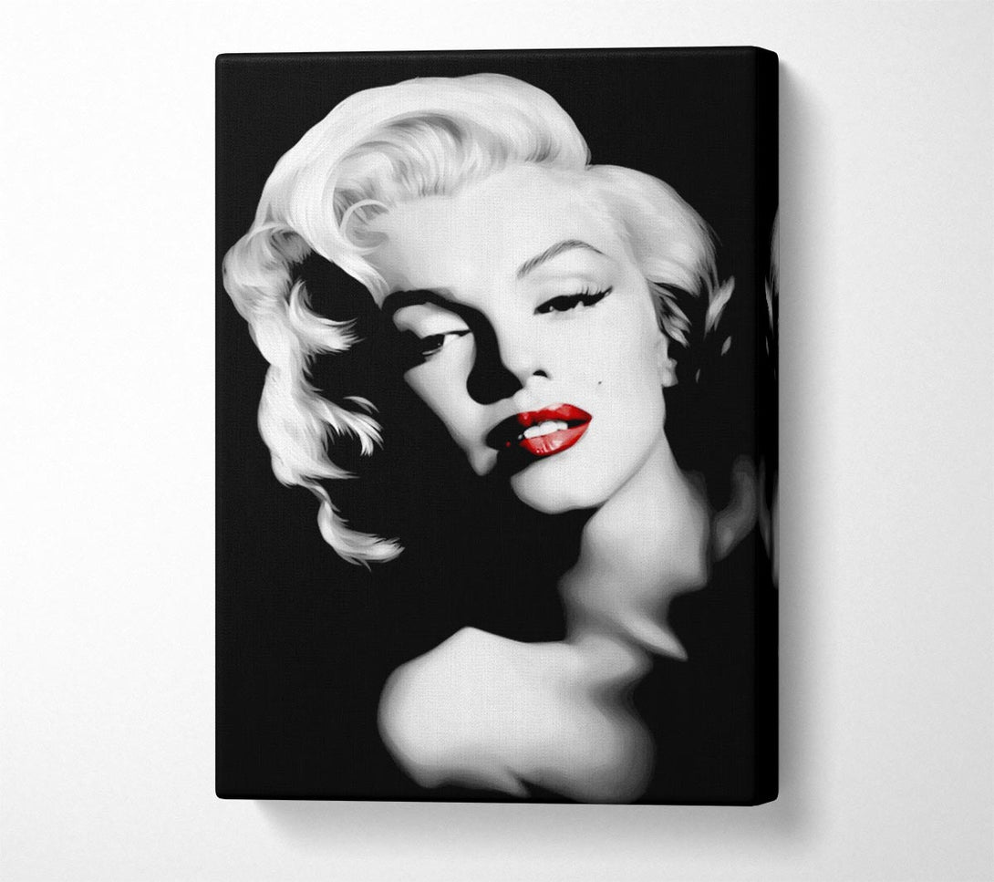  A Canvas Print of Marilyn Monroe Red Lips Portrait Canvas Art