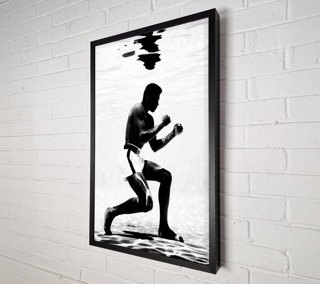  A Canvas Print of Muhammad Ali Boxing Under Water Canvas Wall Art