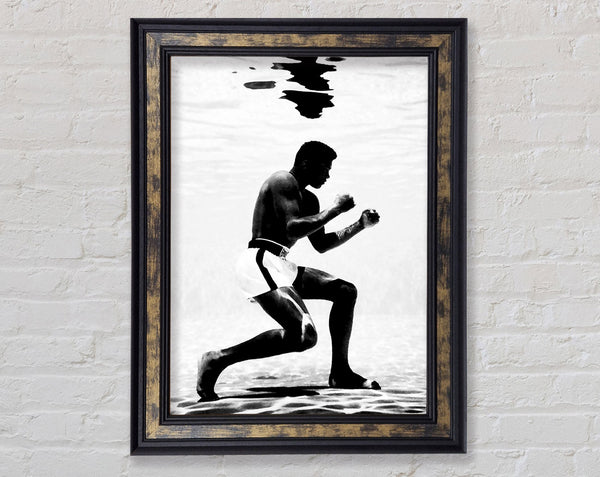 Muhammad Ali Boxing Under Water Framed Print