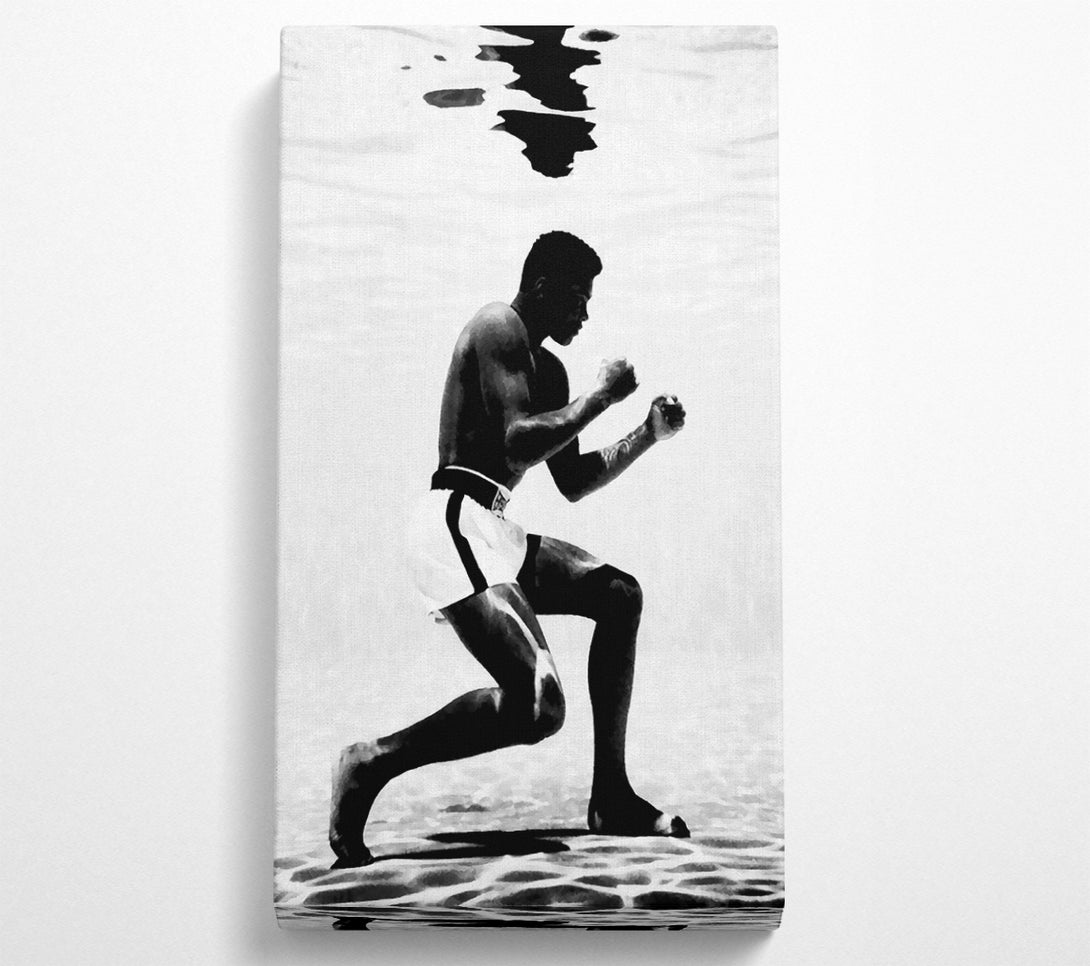  A Canvas Print of Muhammad Ali Boxing Under Water Canvas Wall Art