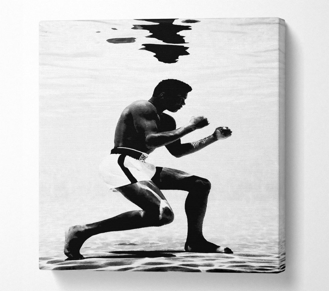  A Canvas Print of Muhammad Ali Boxing Under Water Canvas Wall Art