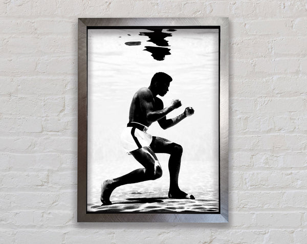 Muhammad Ali Boxing Under Water Framed Print