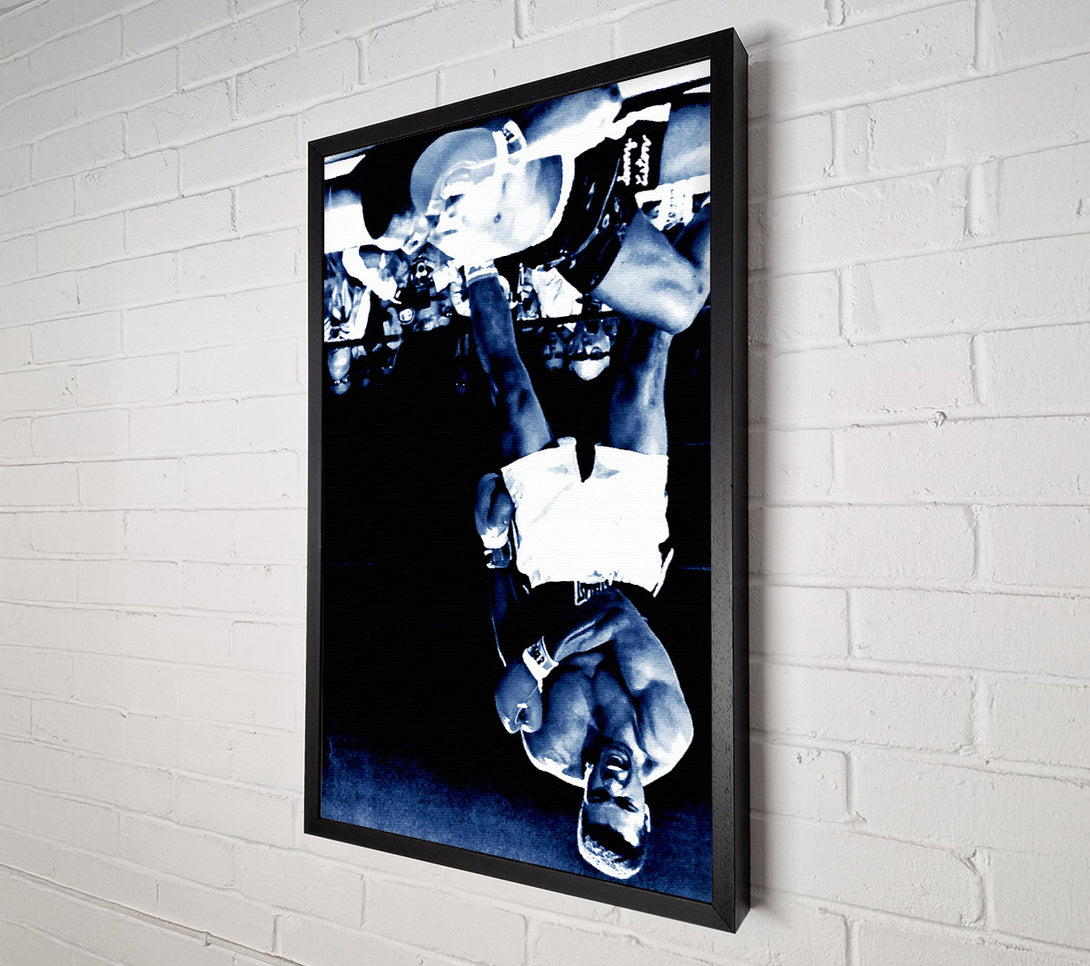  A Canvas Print of Muhammad Ali V Sonny Liston Knock Out First Round Blue Canvas Print