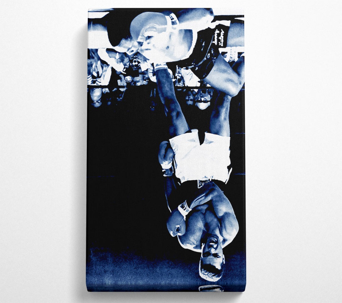  A Canvas Print of Muhammad Ali V Sonny Liston Knock Out First Round Blue Canvas Print
