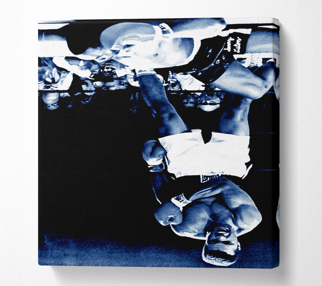  A Canvas Print of Muhammad Ali V Sonny Liston Knock Out First Round Blue Canvas Print