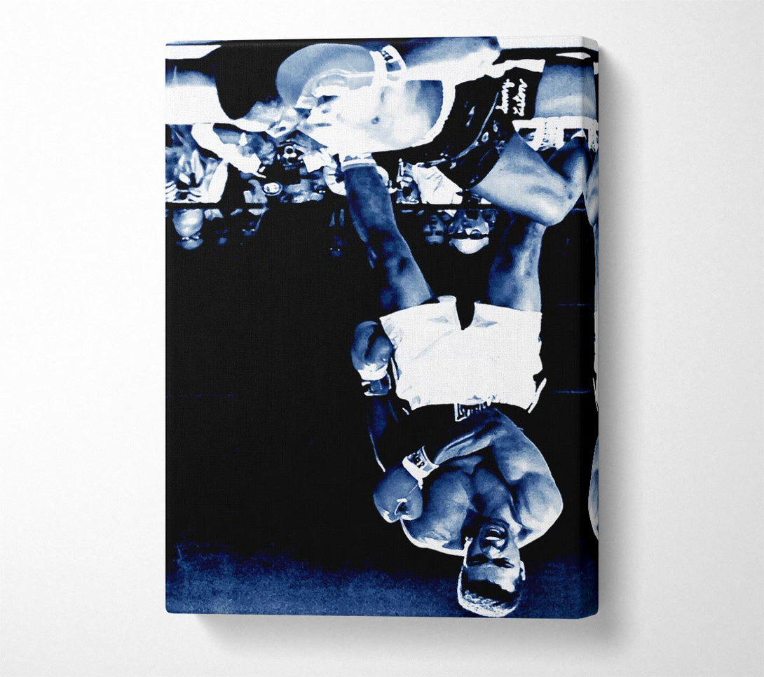  A Canvas Print of Muhammad Ali V Sonny Liston Knock Out First Round Blue Canvas Print