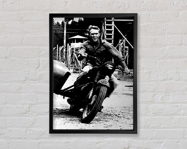 Steve Mcqueen Motorbike Framed Print