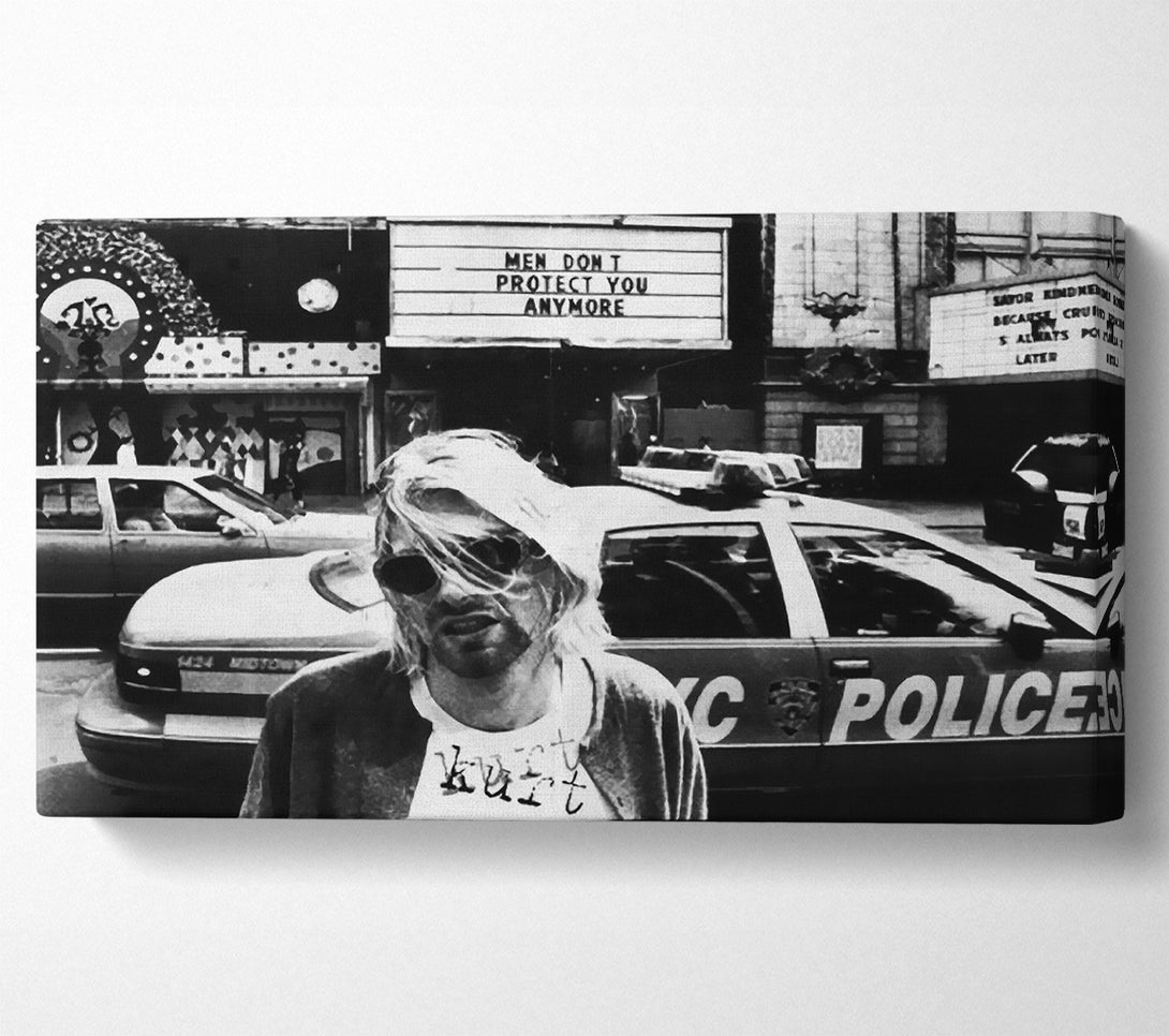  A Canvas Print of Kurt Cobain Police Car Canvas Wall Art